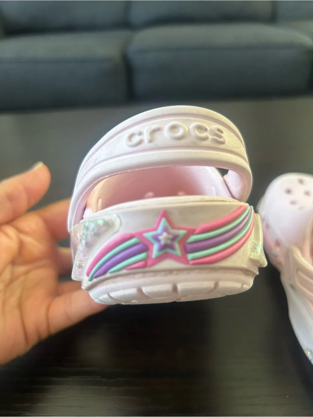 CROCS Kids classic star sparkle shaker clogs